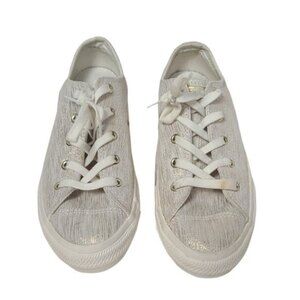 Converse Gold Metallic Low Top Casual Youth Sneakers Size 3